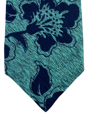 Kiton Tie Aqua Navy Floral