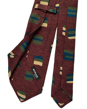 Kiton Sevenfold Tie Brown Design