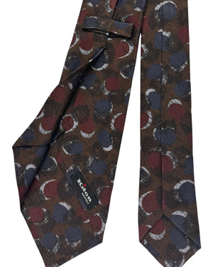 Kiton Sevenfold Tie Brown Dark Dotted Design