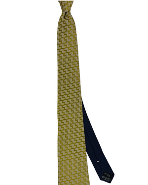 Missoni Silk Tie Olive Silver-Gray Zig Zag Pattern