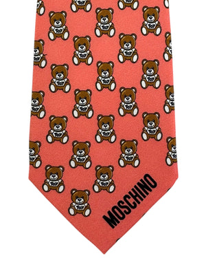 Moschino Silk Tie Peach Teddy Bear