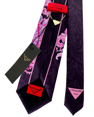 Pancaldi Tie Black Pink Oversized Paisley