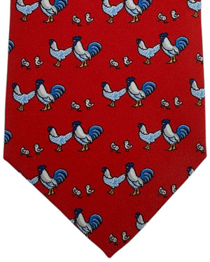 Thomas Pink Tie Red Rooster Novelty Design FINAL SALE