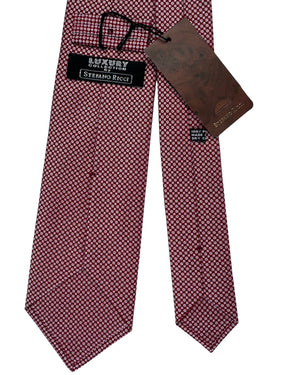 Stefano Ricci Tie Burgundy And White Micro Medallion Pattern