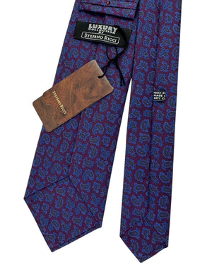 Stefano Ricci Silk Tie Purple and Blue Paisley Scatter
