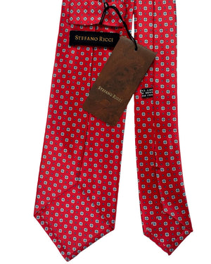 Stefano Ricci Tie Red White Blue Floral Medallions