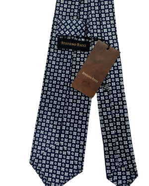 Stefano Ricci Tie Midnight Blue Grey Silver Geometric