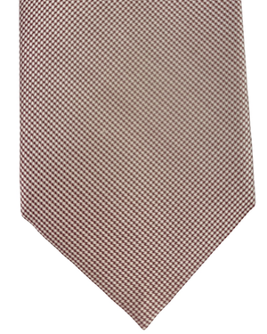 Stefano Ricci Tie Maroon Silver Micro Houndstooth - Luxury Collection