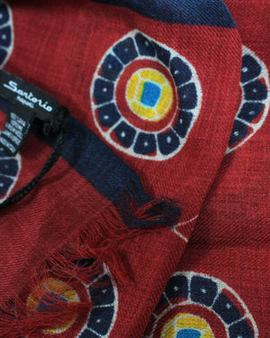 Sartorio Scarf Bordeaux Navy - Luxury Wool Shawl FINAL SALE