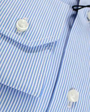 Sartorio Shirt White Navy Stripes