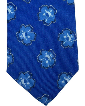 Sartorio Napoli Sevenfold Tie Royal Blue Floral Pattern