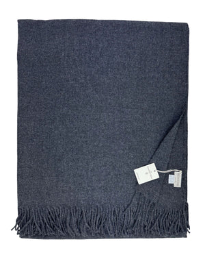 Tessitura Di Novara Cashmere Throw Blanket Dark Gray - Zegna Fabrics SALE
