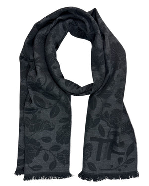 Tom Ford Scarf Black Gray Floral