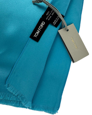 Tom Ford Silk Scarf Teal Aqua