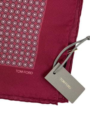 Tom Ford Silk Pocket Square Fuchsia Dots
