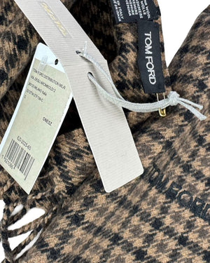 Tom Ford Scarf Brown Check - Wool Cashmere