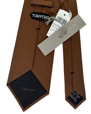 Tom Ford Tie Solid Brown - Wide Necktie