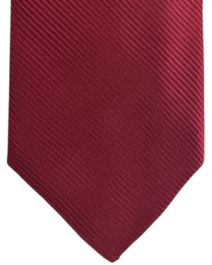 Valextra Silk Tie Solid Bordeaux Grosgrain Design - Wide Necktie