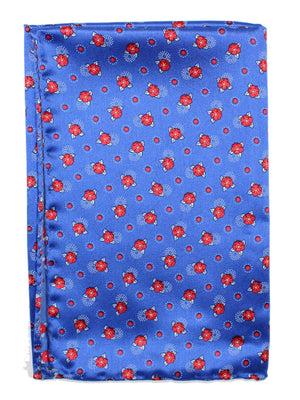 Vitaliano Pancaldi Pocket Square Royal Blue Red Floral