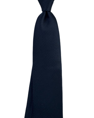 New Zegna Black Tie Solid Tonal Geometric Pattern