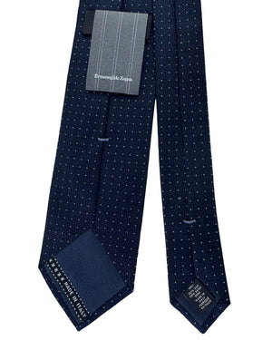Ermenegildo Zegna Midnight Blue White Micro Dots