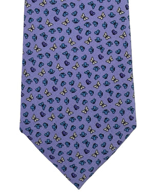 Ermenegildo Zegna Silk Tie Lavender Butterfly Pattern - Narrow Cut