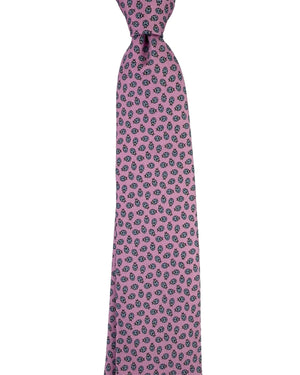 Ermenegildo Zegna Silk Tie Pink Ladybug Pattern - Narrow Cut