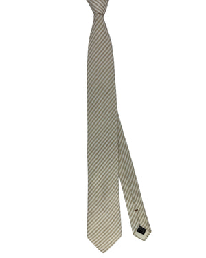 Ermenegildo Zegna Linen Tie Beige Stripes