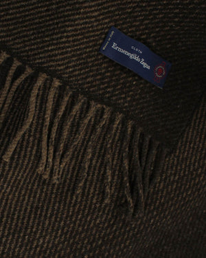 Ermenegildo Zegna Throw Blanket Brown - Wool Silk Cashmere SALE