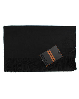 Ermenegildo Zegna Scarf Oasi Cashmere Solid Black - SALE