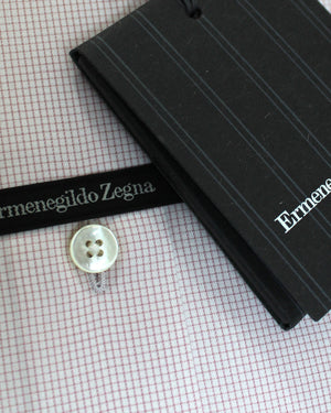 Ermenegildo Zegna Dress Shirt White Pink Grid