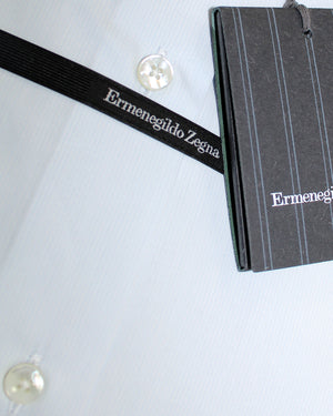 Ermenegildo Zegna Dress Shirt Light Blue Stripes 41 - 16