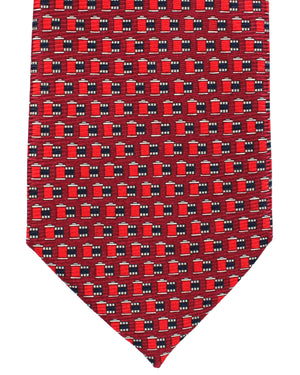 Ermenegildo Zegna Silk Tie Maroon Red Film Roll - Hand Made in Italy