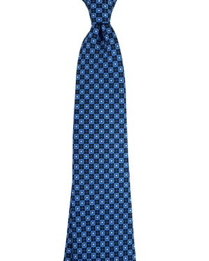 Ermenegildo Zegna Sevenfold Tie Blue Geometric