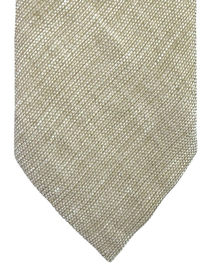 Ermenegildo Zegna Linen Tie Beige Textured Weave