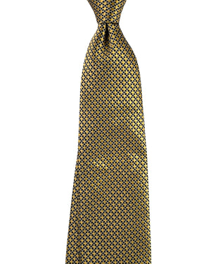 Ermenegildo Zegna Tie Olive Black Silver Geometric
