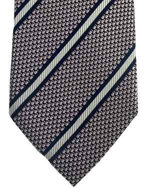 Zegna Silk Tie Pink Stripes Design