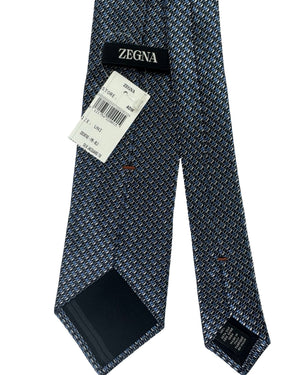 Zegna Tie Midnight Blue Pattern