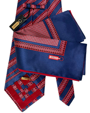 Zilli silk Tie & Matching Pocket Square Set