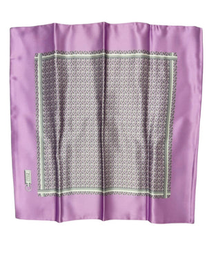 Zilli Pocket Square Lilac Gray Geometric Design FINAL SALE
