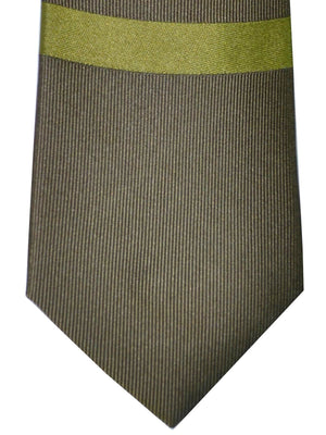 Gene Meyer Tie Olive Green Sky Blue Stripes SALE