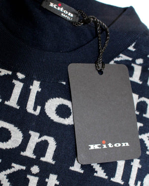 Kiton Sweater Black Logo Crewneck M SALE