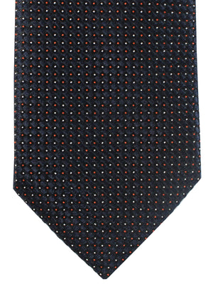 Armani Silk Tie Graphite Blue Micro Dots