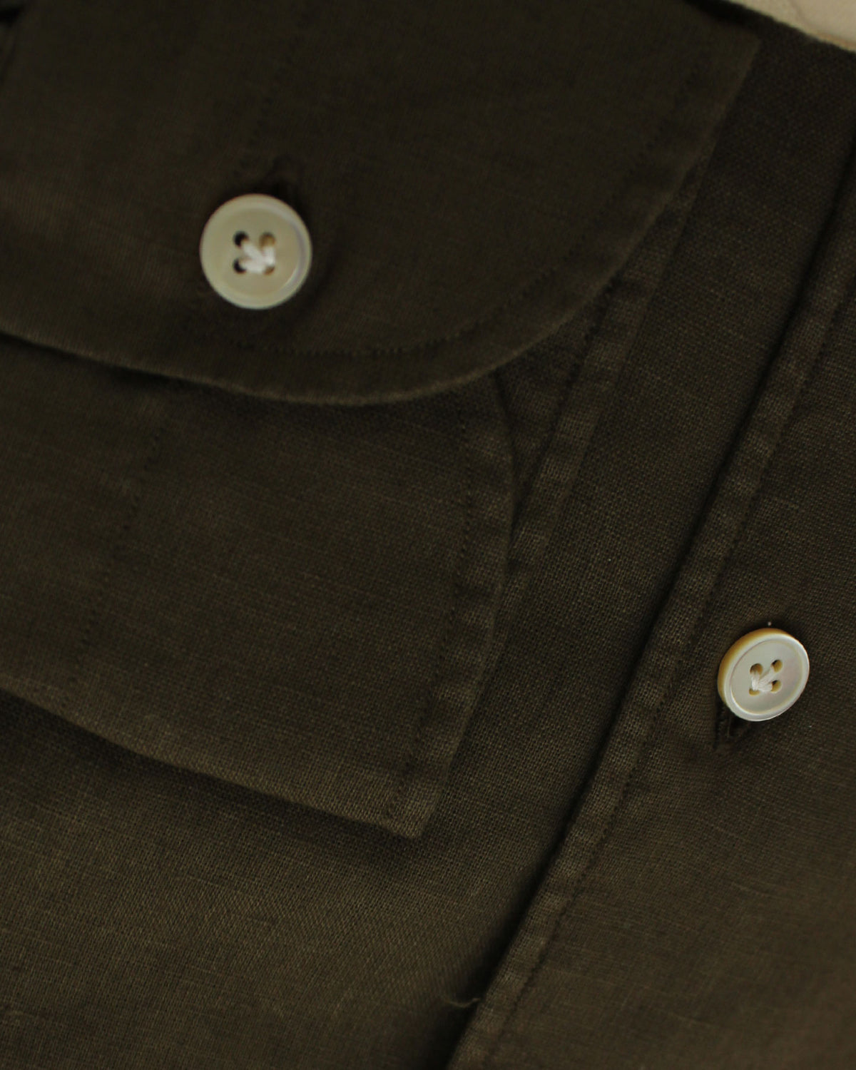 Luigi Borrelli Linen Sport Shirt Dark Brown 37 - 14 1/2 SALE