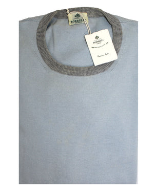 Borrelli Sweater Sky Blue Elbow Patches 