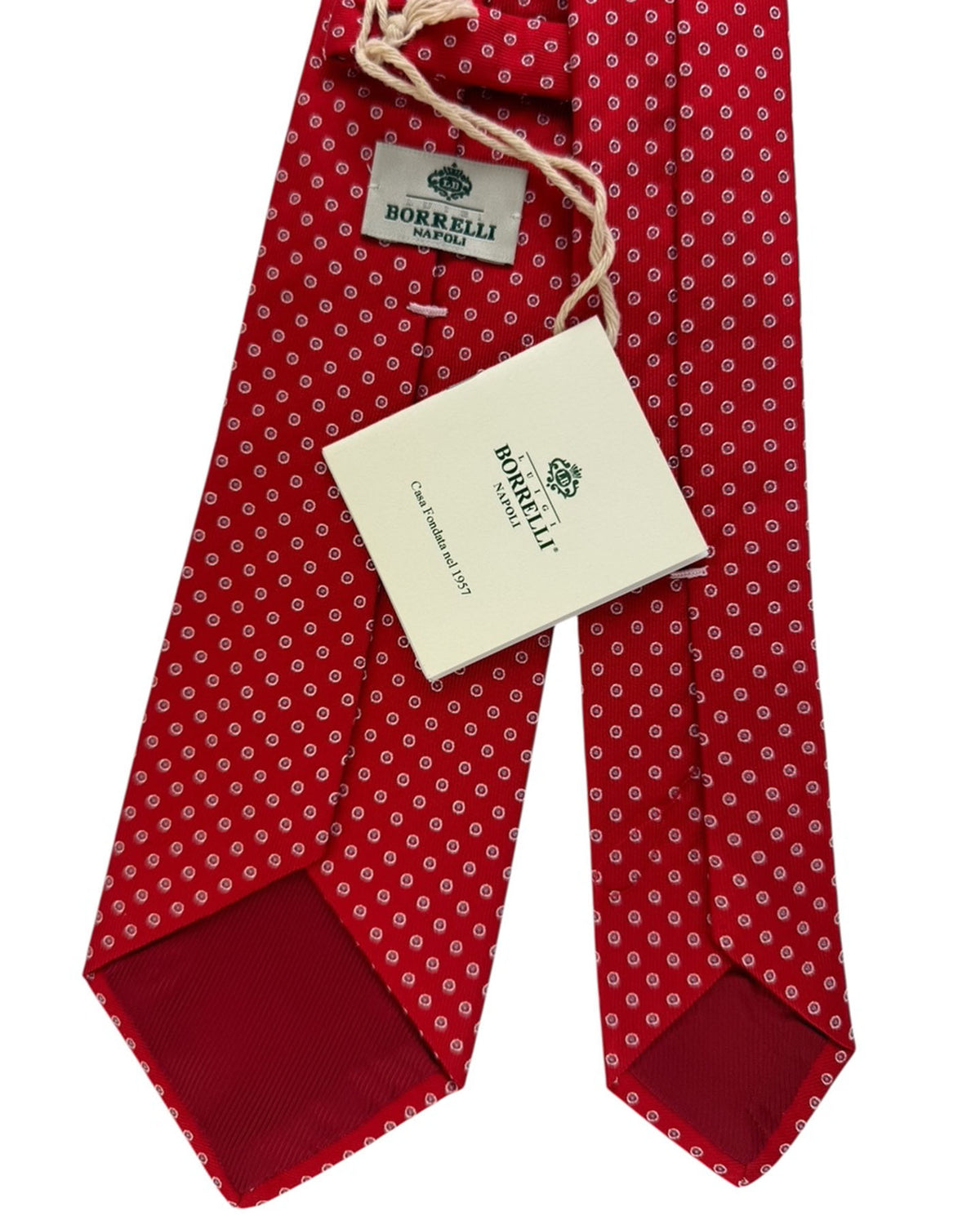 Luigi Borrelli Tie Red Micro Dot