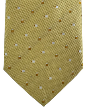 Valextra Silk Tie Yellow Design - Wide Necktie