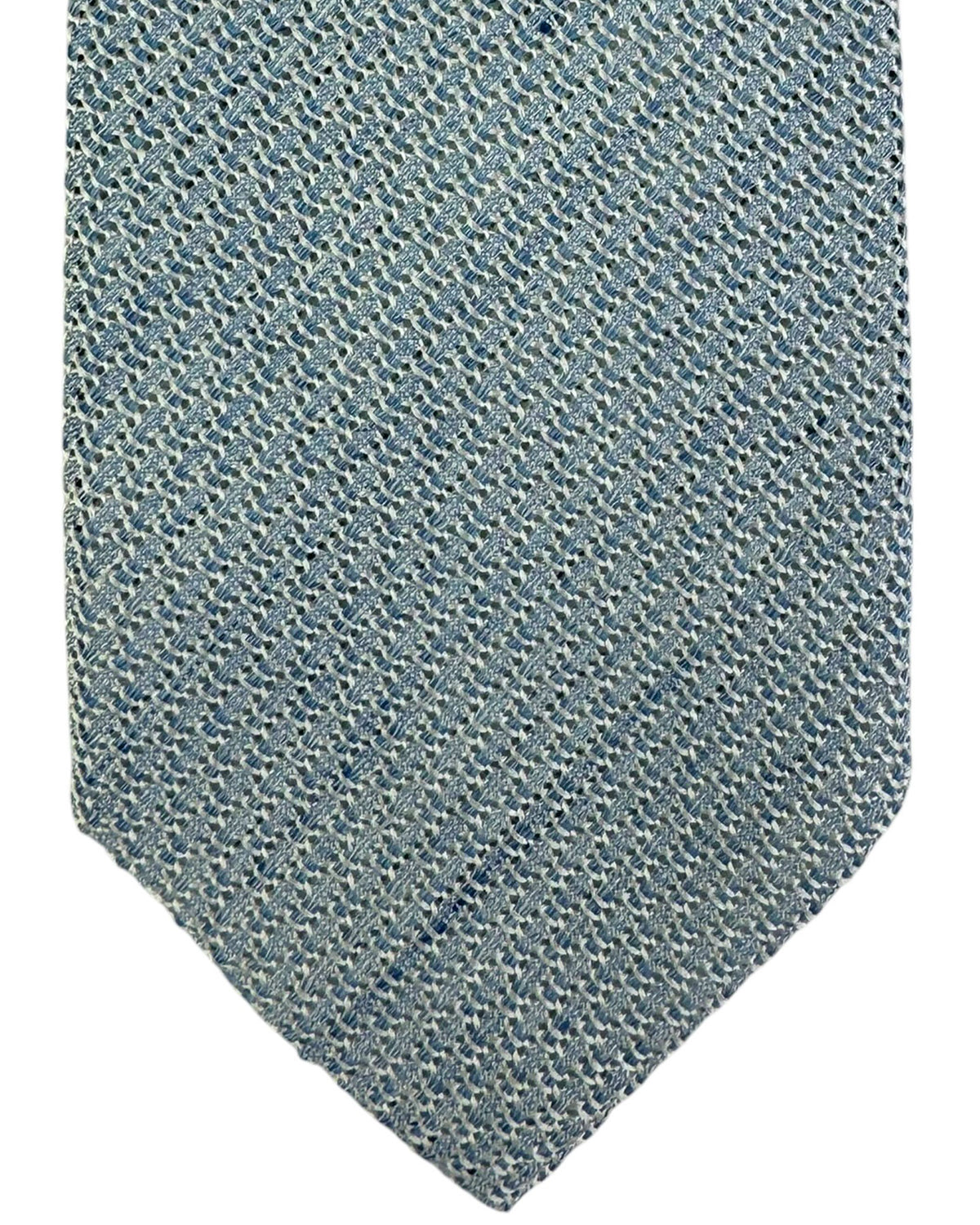 Giampaolo Tie Light Blue Silver Weave - Sartorial SALE