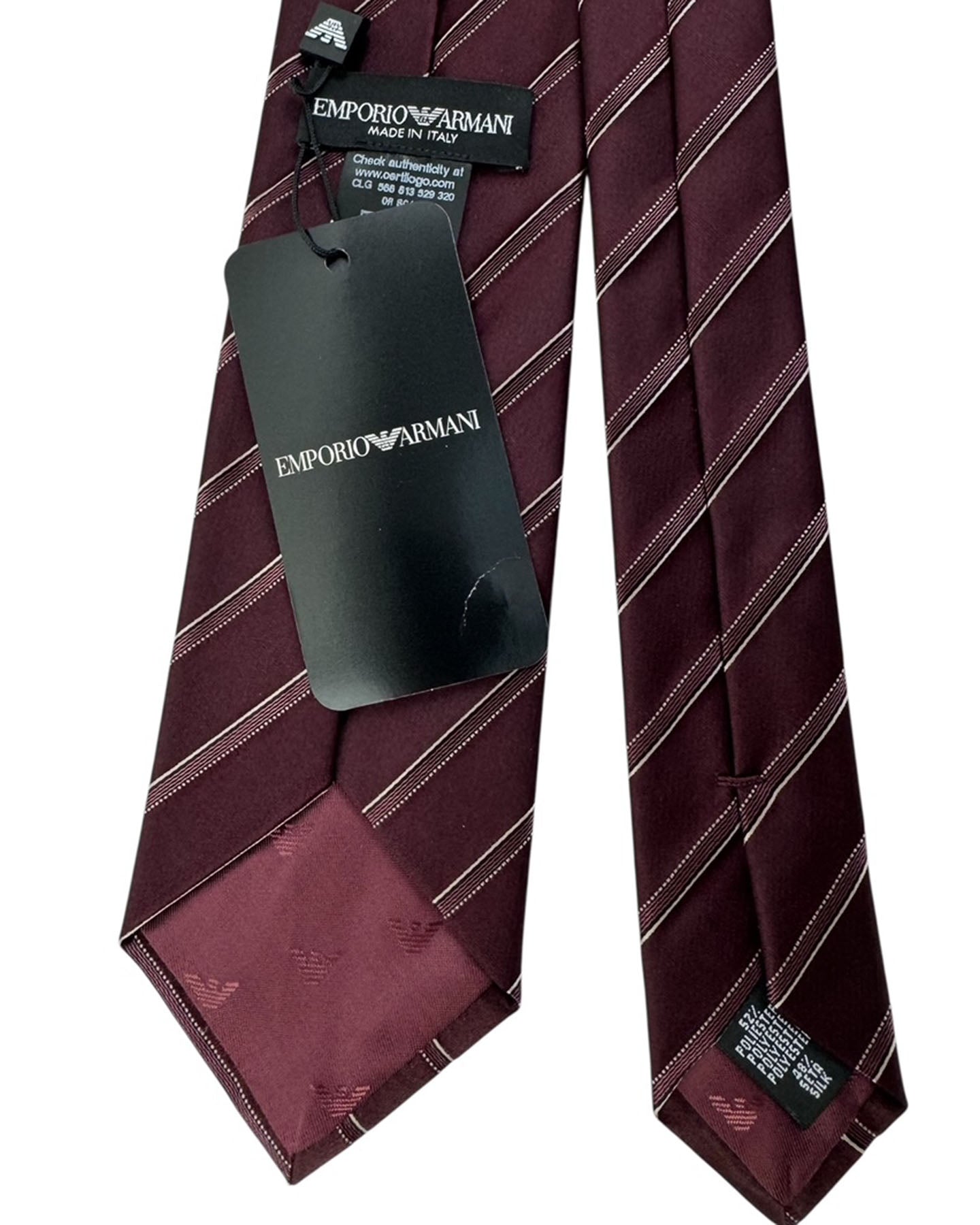 Armani Necktie Maroon Stripes