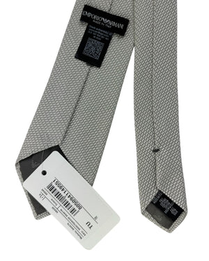 Armani Necktie Silver With Diamond Weave